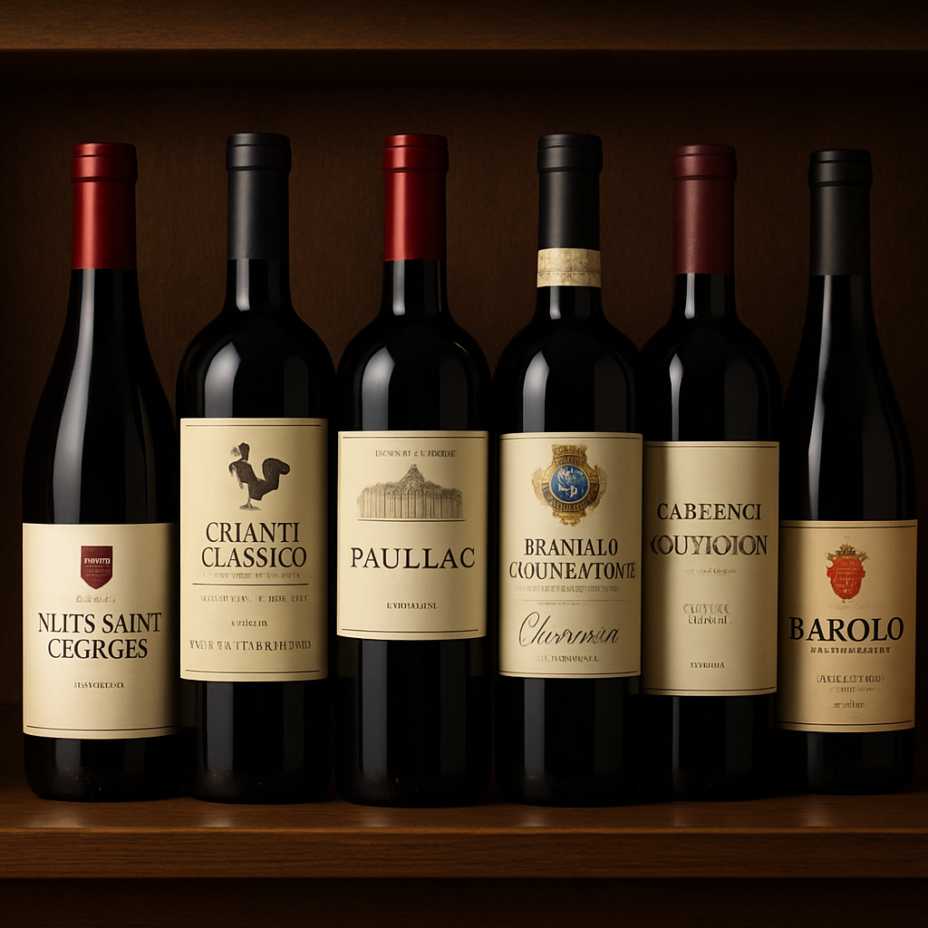 Wine bottles on display