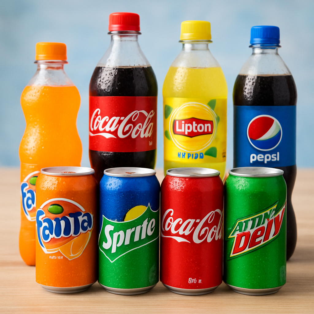 Soft drinks variety